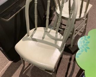 #18		White-Painted Spindle Back Dining Chairs   (as is Broken leg)	 $10.00 
#19		White-Painted spindleBack Dining Chair	 $30.00 
