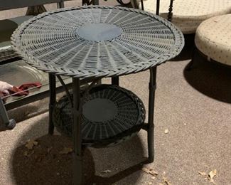 #31		2 tier Gray Round Wicker End Table 26x27	 $60.00 
