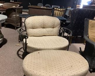 #32		Chair & a half w/ottoman  Iron Frame 51"Wx24   Ottoman  28x41	 $175.00 
