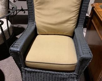 #33		Dark Gray Rocking Chair w/square Top - mustard Cushion	 $75.00 
