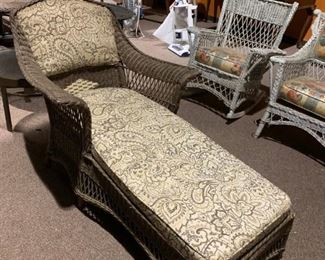 #40		Brown Wicker Chaise Lounge 57" Long - 	 $175.00 
