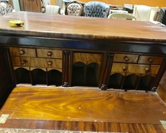 #1		Tall Wood  Drop Down Antique Desk w/hidden compartments 48x24x46	 $500.00 
