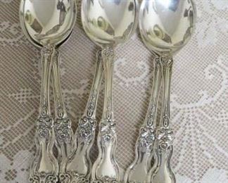 La Reine by Wallace 1921 sterling silver cream soup spoons.