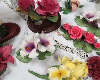 Capodimonte  porcelain flowers.