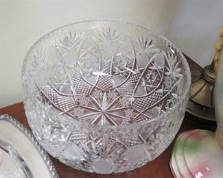Beautiful large cut crystal bowl.