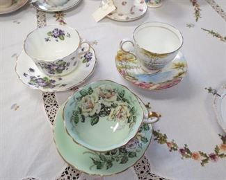 English tea cups and saucers.