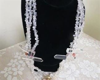 Vintage one-of-kind rock crystal quartz necklace.