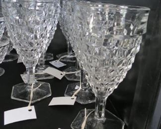 American Fostoria water goblets.