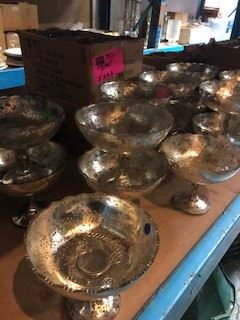 Silver compotes.