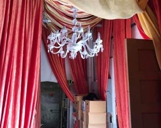 Chandeliers. Multiples available. Bulk fabric.