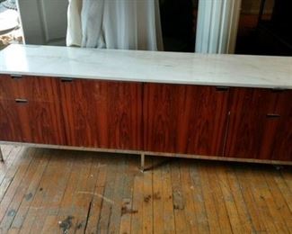 Mid-Century Modern, marble top Knoll credenza.