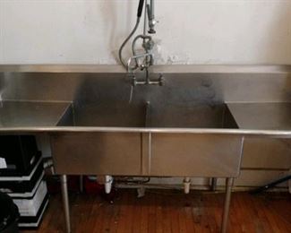 Stainless-steel sink.
