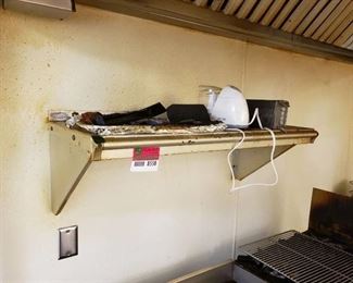 36  stainless wall shelf with ticket rail