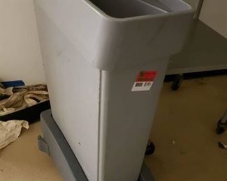 Trash can on dolly