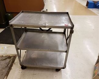 stainless cart on wheels