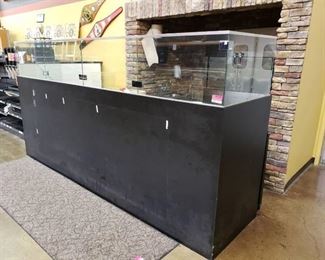 bbq counter with glass