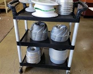Rolling cart with cake pans