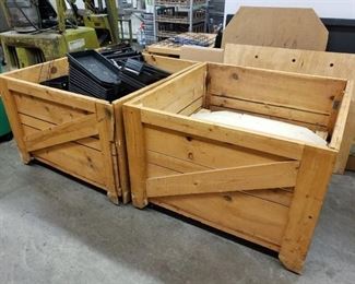 (2) wooden crates with contents