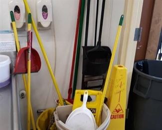 Cleaning Supplies - Mop Bucket, Trashcans, Mops, and More