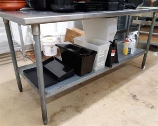 Stainless Steel Work Bench with Splash Guard and Shelf 72x30x41