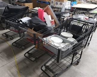 (7) shopping carts with contents