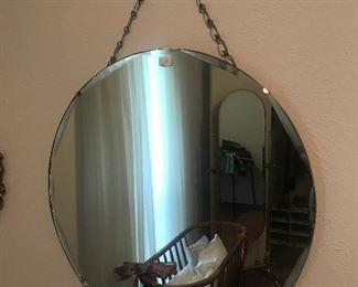 Vintage Round Beveled Mirror