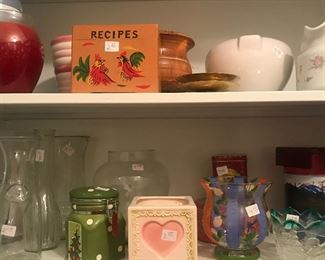 Mid-Century Recipe Box, decorative Pots, Vases