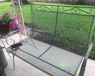 Wrought Iron Mesh Love Seat