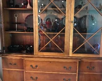 Antique China Cabinet filled with 1878 Cape Cod Collection