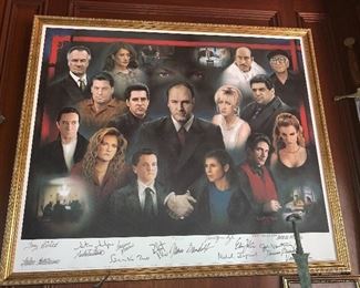Cast Signed Sopranos with pictures of each cast member signing