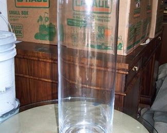 Sempre Large Glass Hurricane 23" Tall x 7" Wide