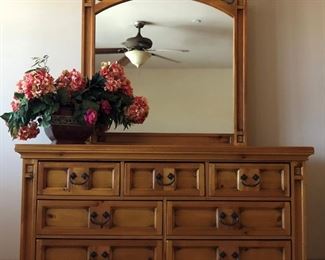 Broyhill Bedroom Suite: Dresser w Mirror, 2 Nightstands, Queen Bedframe, Armoire (Sold Separately)