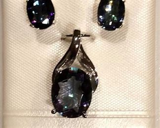 Sterling Pendant and Earrings