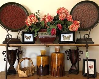 Assorted Pottery, Decor, Real Butterfly Art, La-Z-Boy Decor...