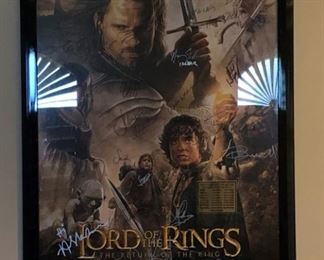 Lord of the Rings Signed by 19 Cast Members including Christopher Lee "The Return of the King"