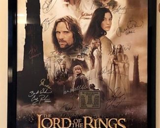 Lord of the Rings Signed by 19 Cast Members including Christopher Lee "The Two Towers"