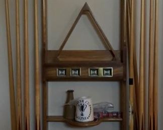 Connelly Pool Tale, Wall Organizer, Cues, Etc.