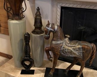 Decorative Pottery, Horse, etc
