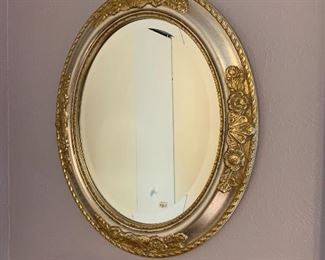 Large silver framed mirror 