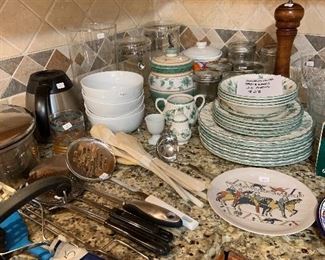 Kitchen utensils, dishes