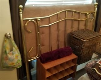 Microsuede & Brass Headboards