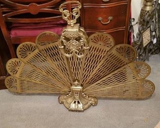 "Peacock Fan" Fireplace Screen
