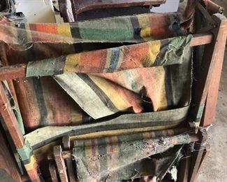 Vintage camp chair and ottoman