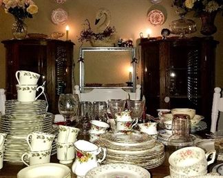 Spode Pink Transferware Plates and misc dishes