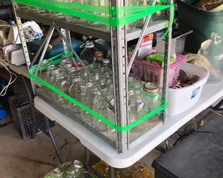 Miscellaneous glass canning jars