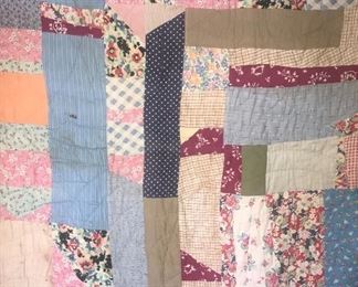 Antique quilt made of feed sacks
Hand sewn