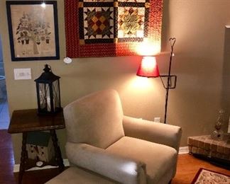 Occasional chair with storage ottoman
