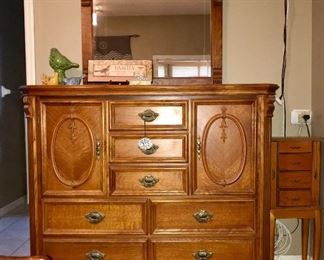 Bassett tall dresser with mirror