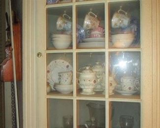 corner cabinet & Victorian china