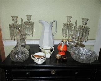 candelabra & cut glass